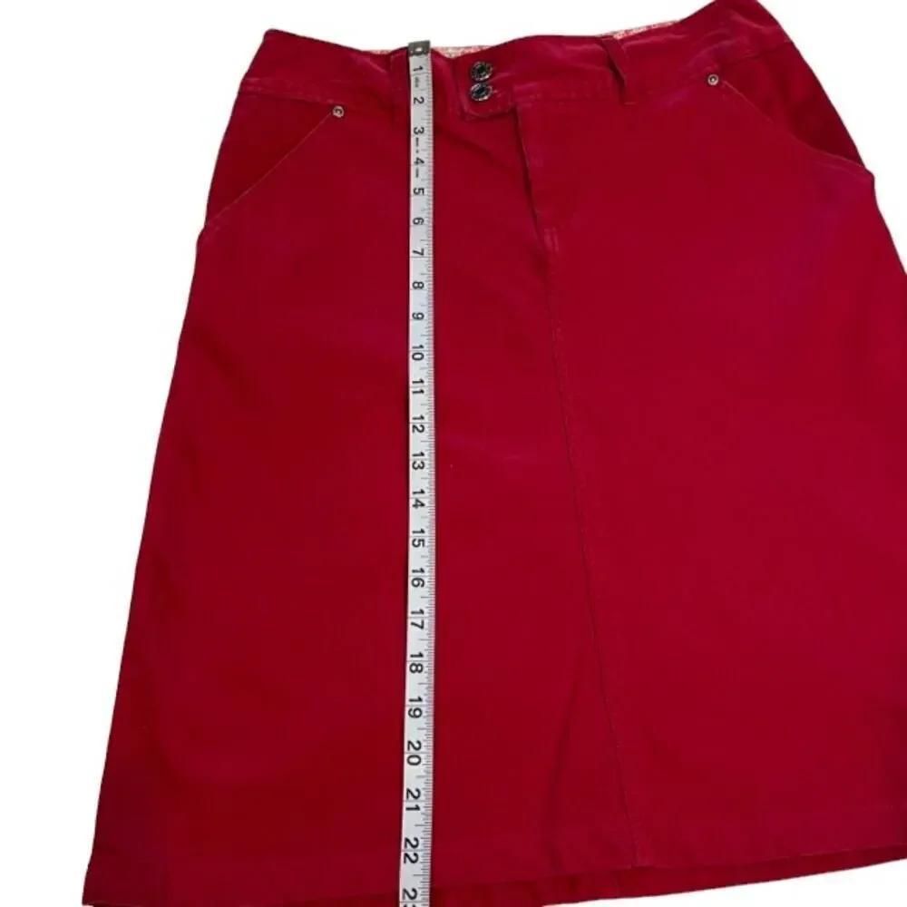 Crazy Horse Women's‎ Mid Length Skirt w/ Pockets Deep Red Size 6
